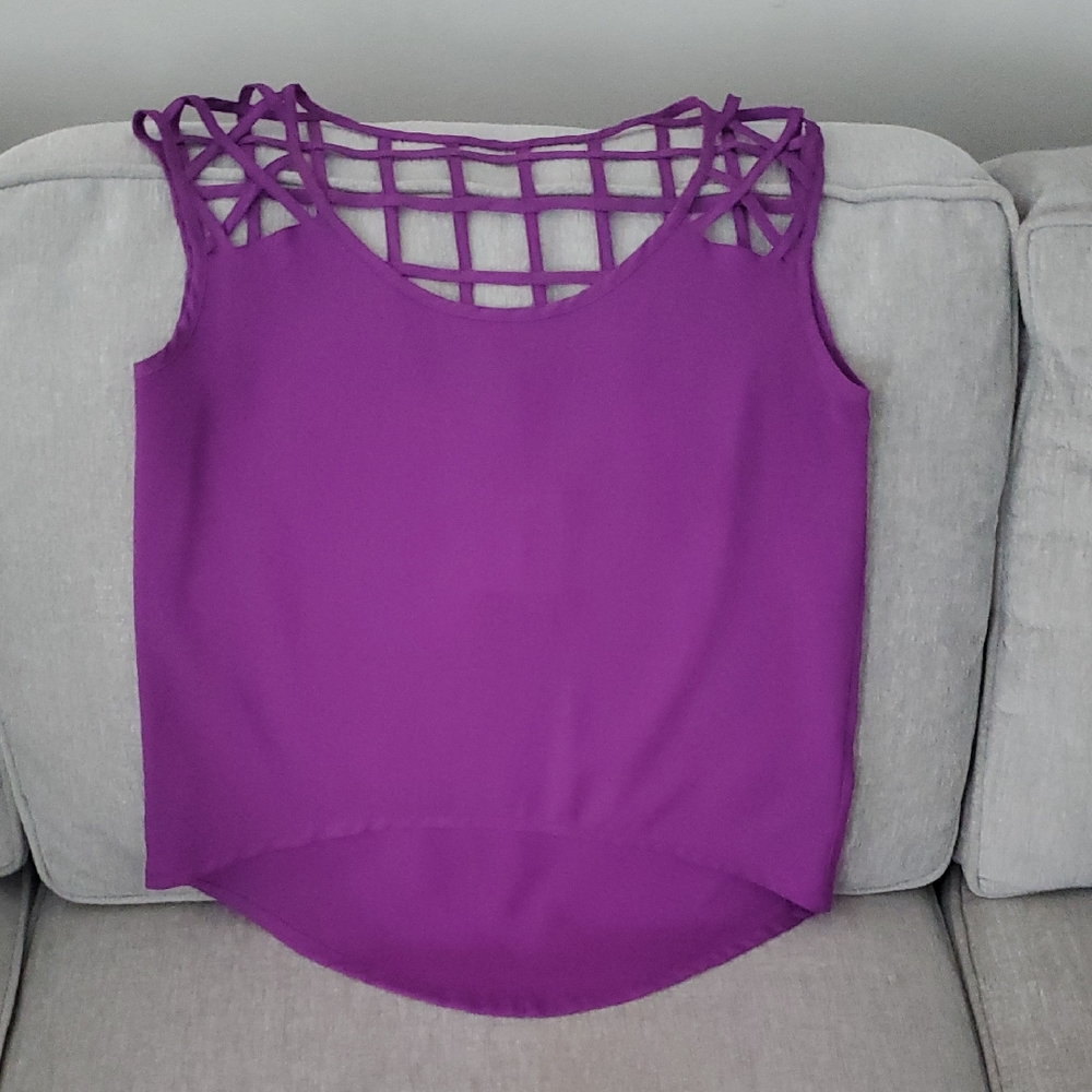 G By Guess Purple Sleeveless Blouse
